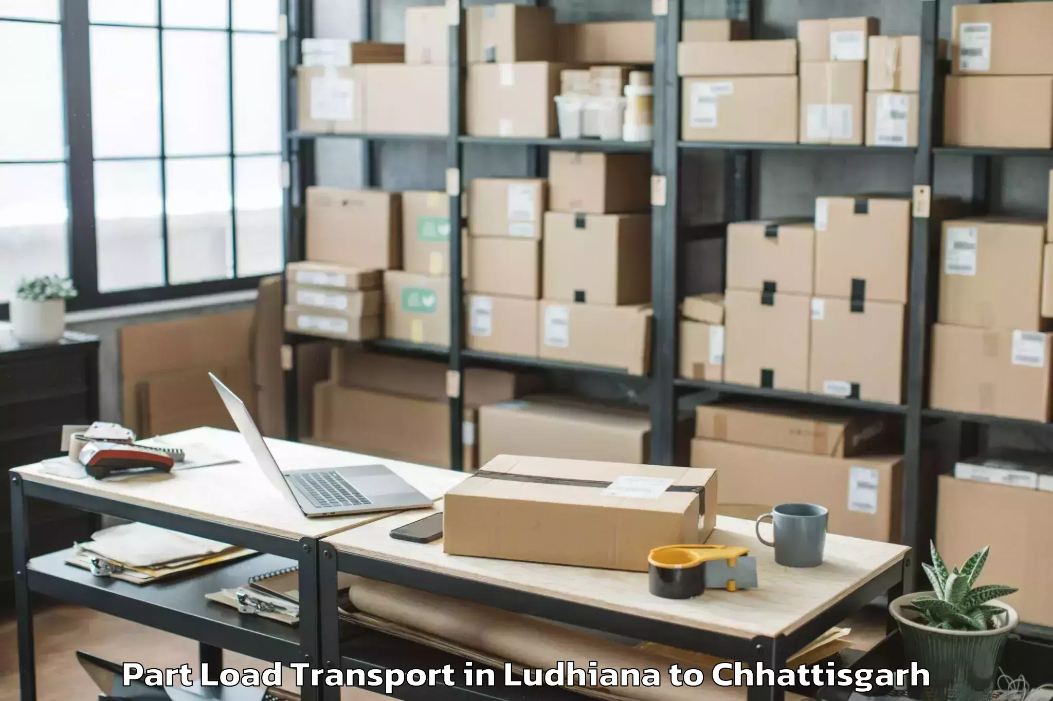 Top Ludhiana to Sukma Part Load Transport Available